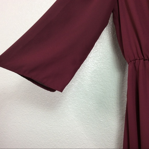 Forever 21 Womens Size S Burgundy Chiffon Skater - Picture 2 of 5